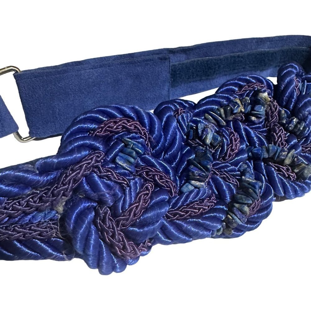 Vintage Bellissimo Royal Blue Braided Stone Women’s Belt